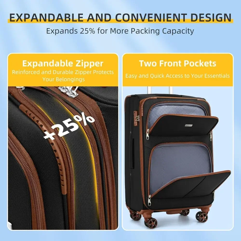 5-Piece Expandable Suitcase Se - Expandable Hard Shell Luggage Set recension och pris