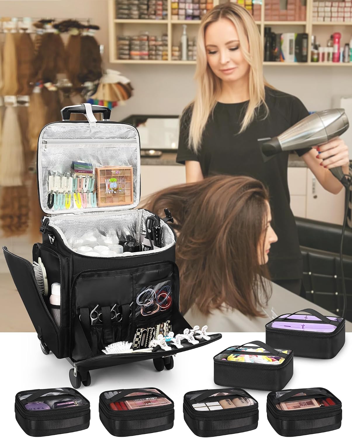 Rolling Makeup Case Hair Tools - Travel Bags recension och pris