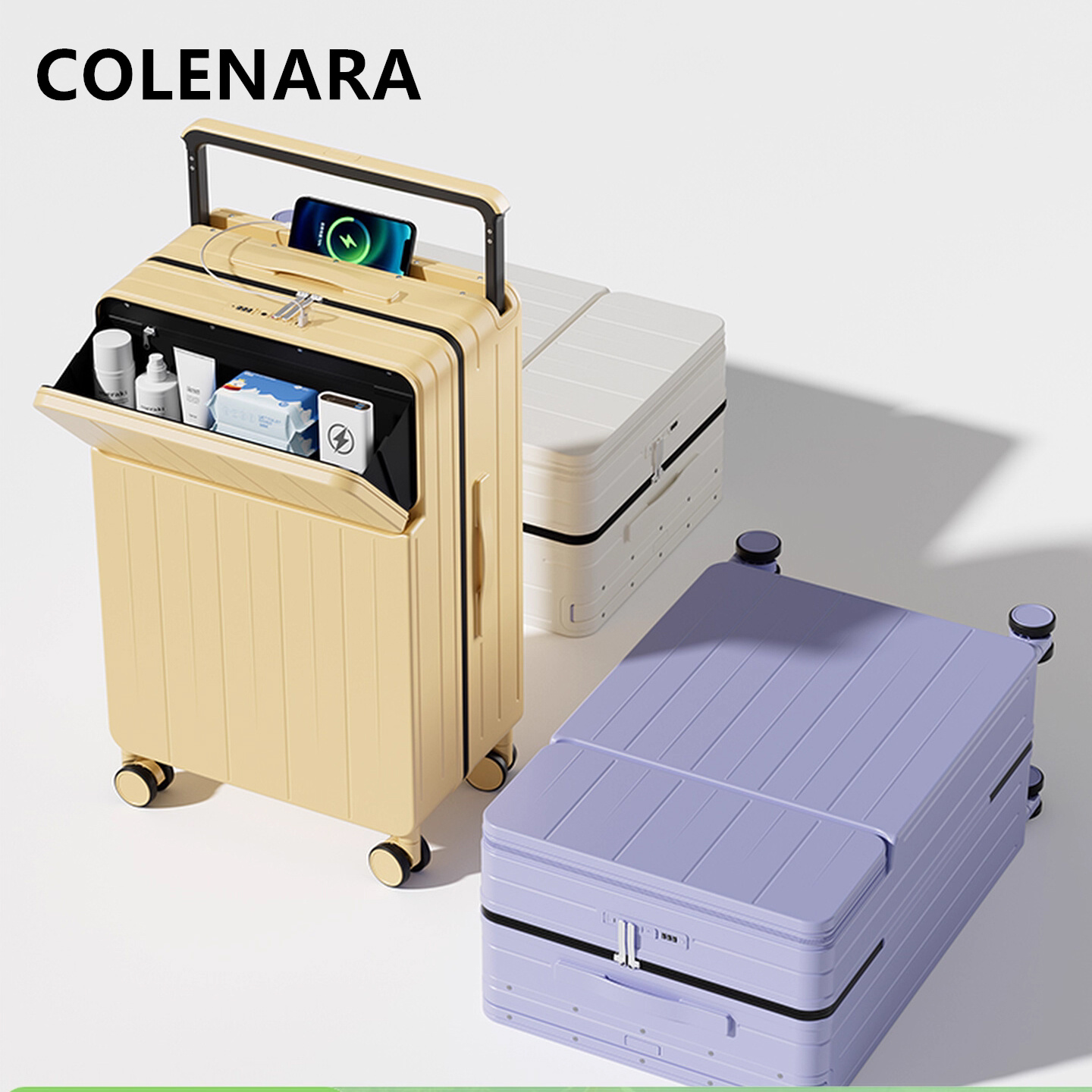 COLENARA Multifunctional Suitc - Front Opening Laptop Luggage 24 Inch recension och pris