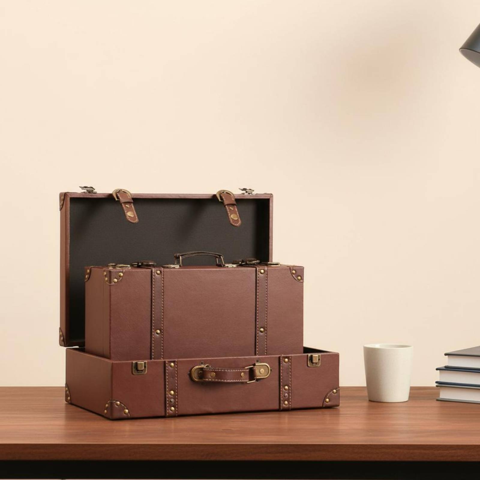 Vintage Suitcase Trunk Leather - Retro Vintage Trunk Suitcase recension och pris