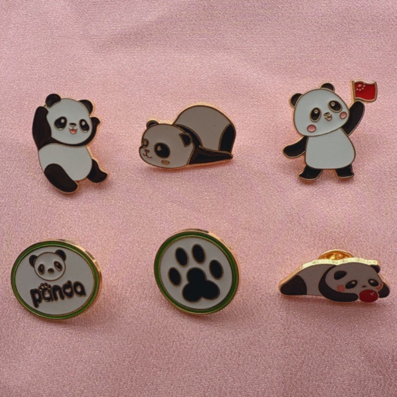 6pcs Cartoon China Panda Badge - Backpacks recension och pris
