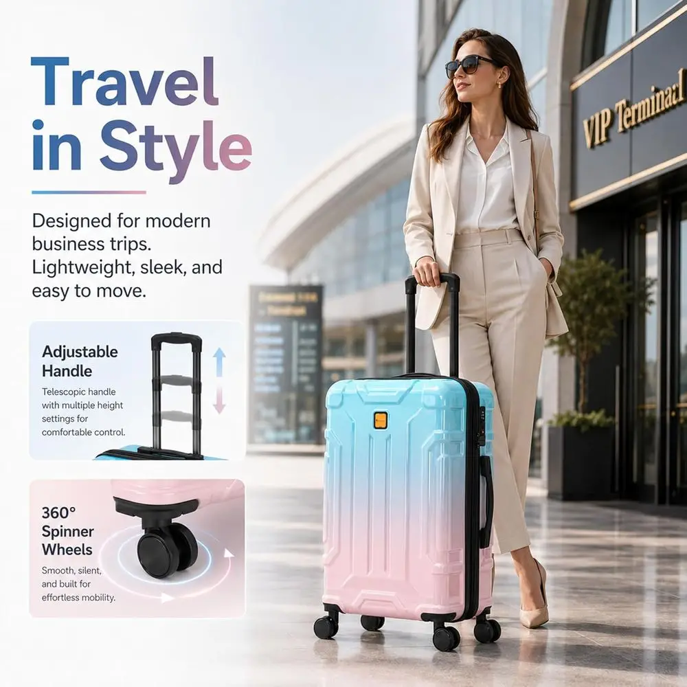 5 Piece Hardshell Luggage Set, - Expandable Hard Shell Luggage Set recension och pris