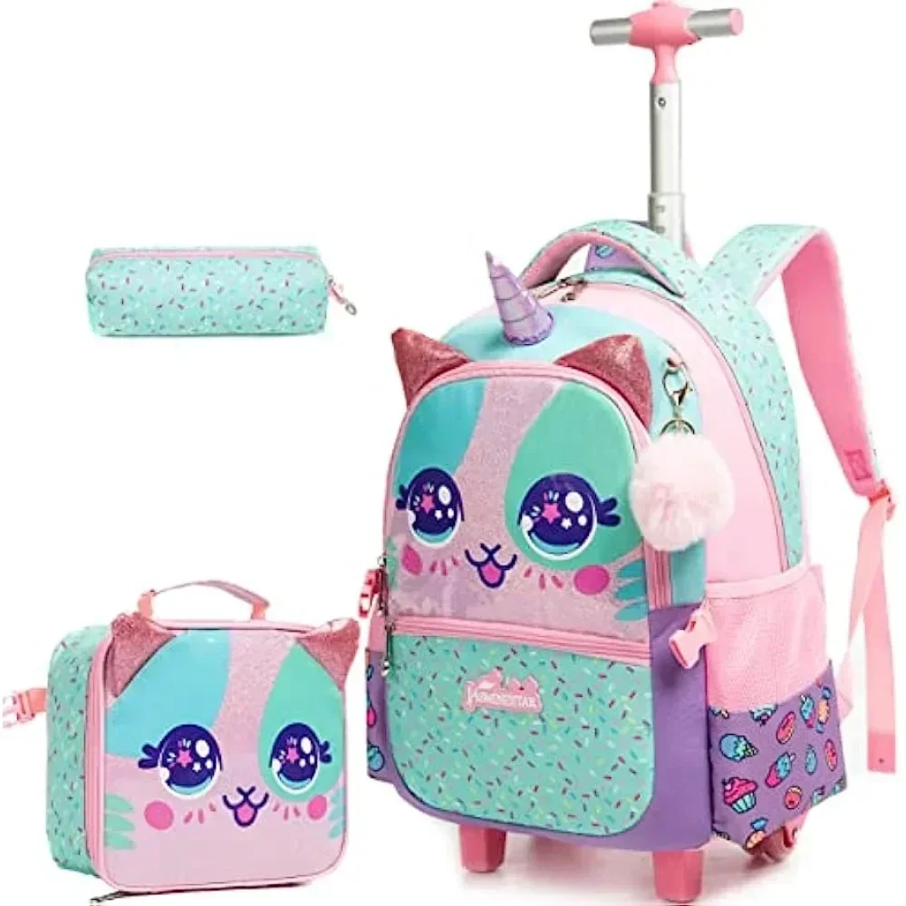 3PCS Cute Rolling Backpack for - Foldable Rolling Luggage Bag recension och pris