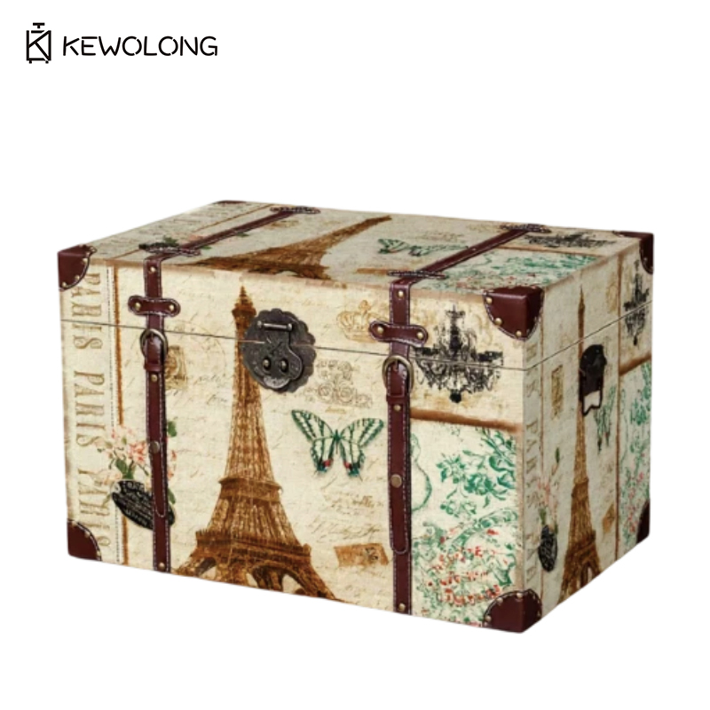 Vintage Plaid Print Wooden Sto - Retro Vintage Trunk Suitcase recension och pris