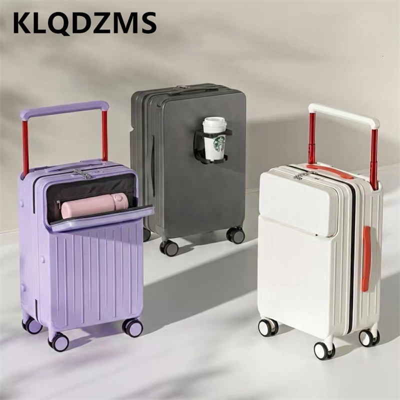 KLQDZMS Front Opening Suitcase - Front Opening Laptop Luggage 24 Inch recension och pris