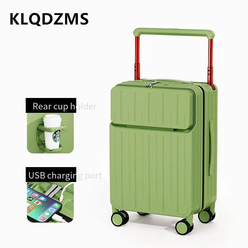 KLQDZMS Front Opening Suitcase - Front Opening Laptop Luggage 24 Inch recension och pris