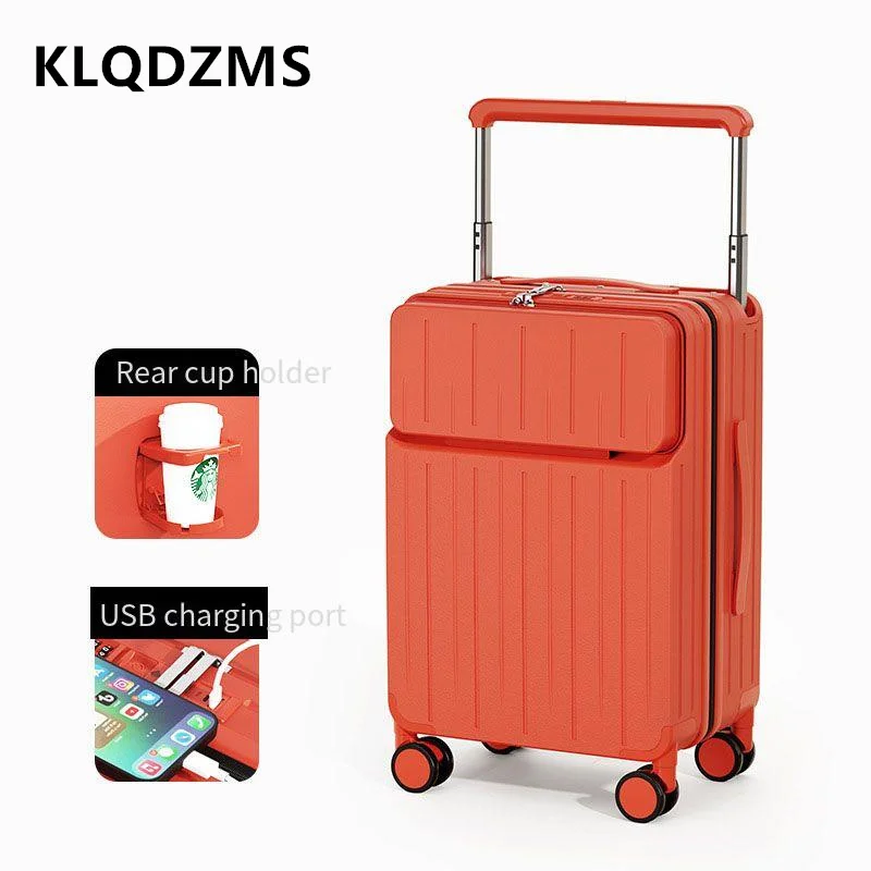 KLQDZMS Front Opening Suitcase - Front Opening Laptop Luggage 24 Inch recension och pris