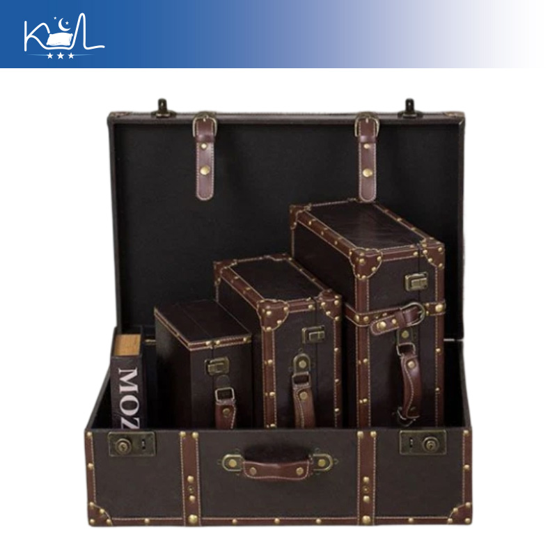 Vintage Brown Decorative Suitc - Retro Vintage Trunk Suitcase recension och pris