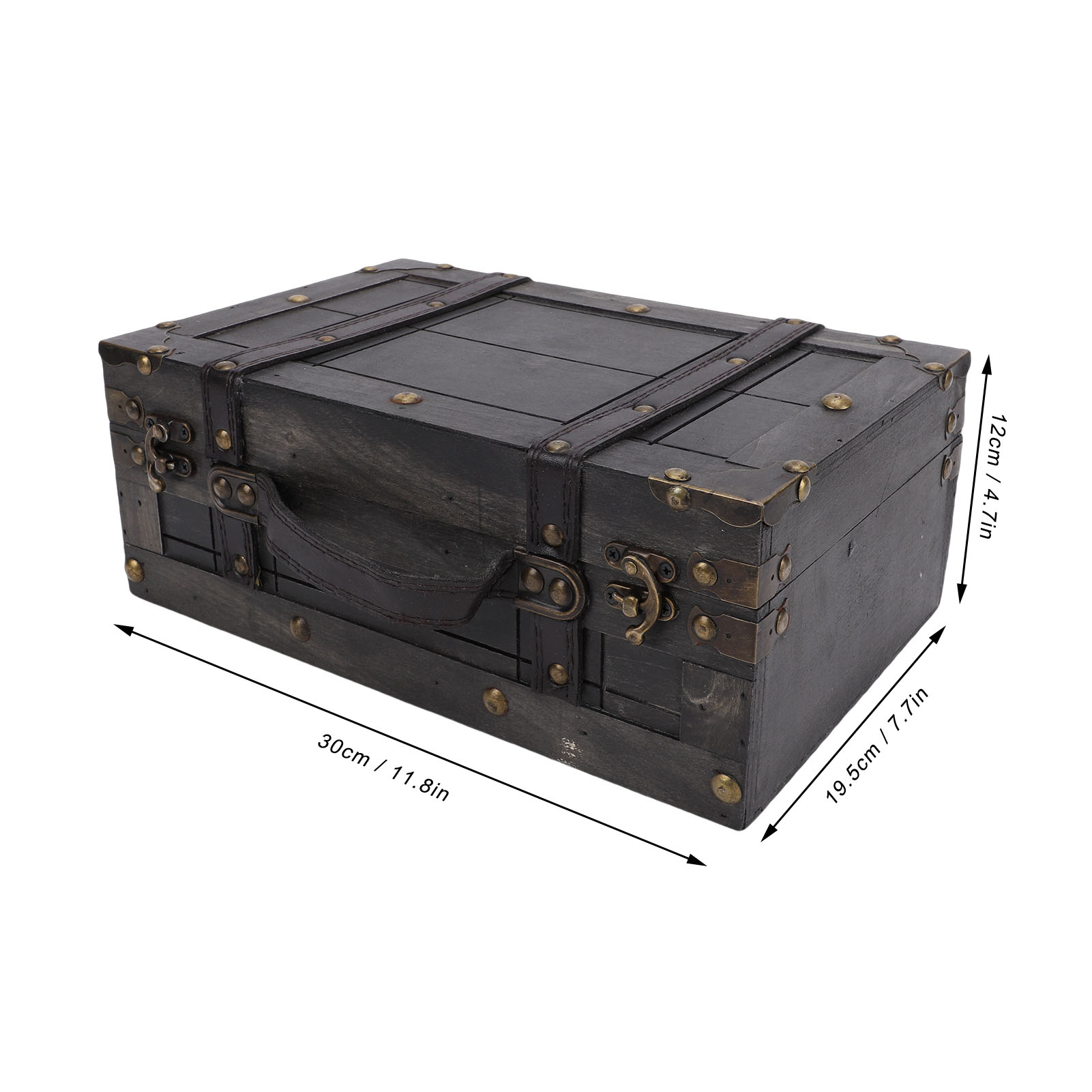 Wood Storage Trunk Wooden Ches - Retro Vintage Trunk Suitcase recension och pris