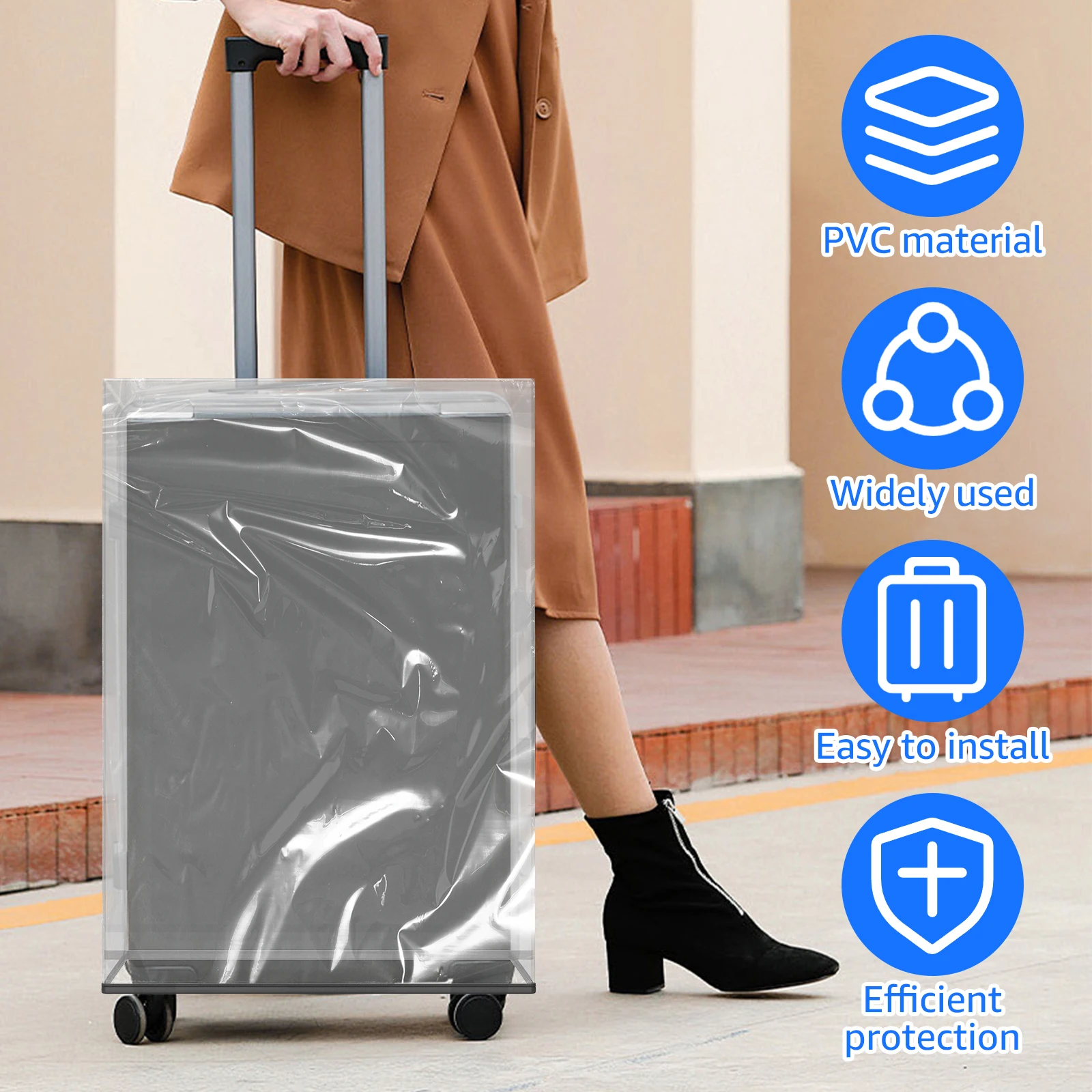 3Pcs Transparent PVC Luggage P - Luggage Protective Cover Transparent recension och pris