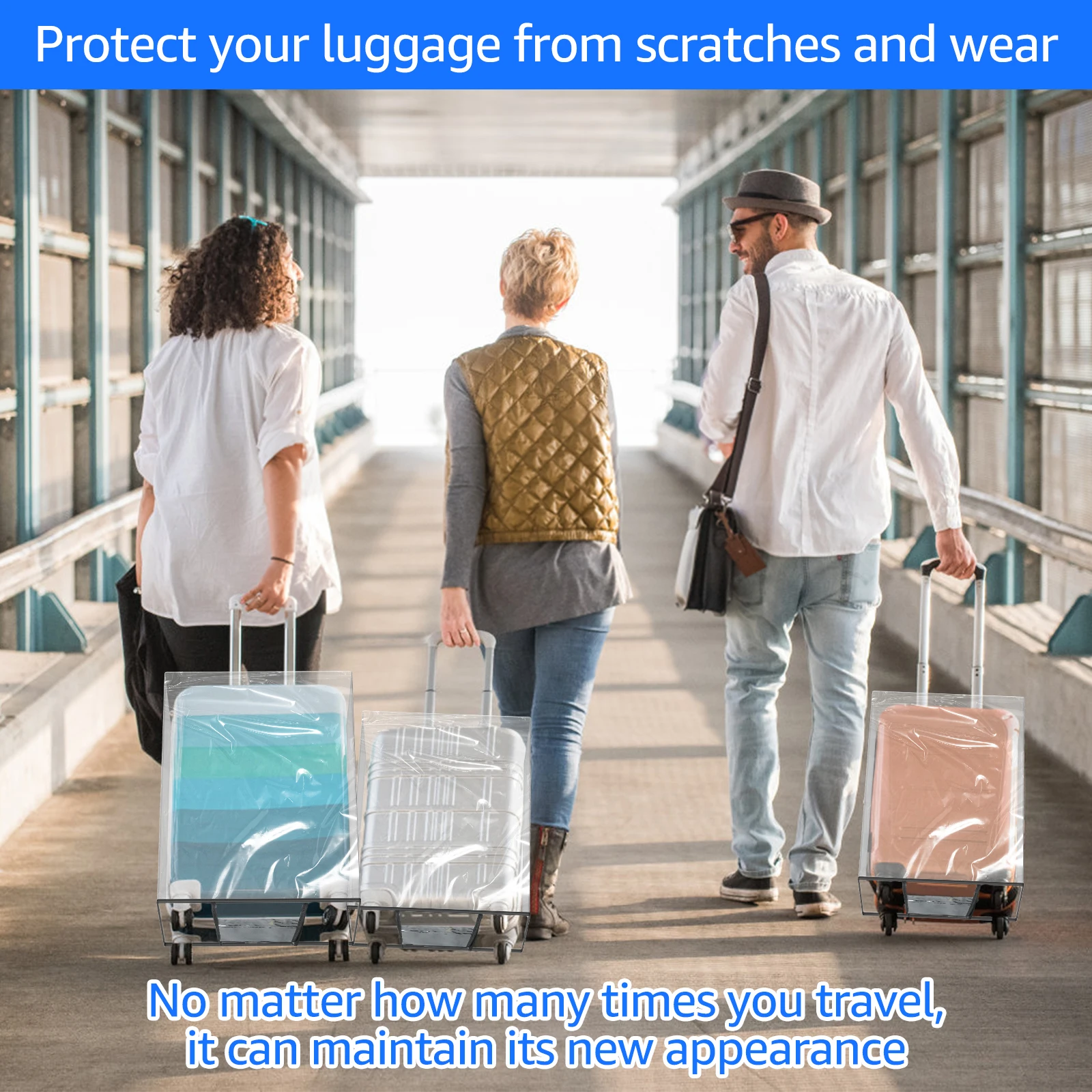 3Pcs Transparent PVC Luggage P - Luggage Protective Cover Transparent recension och pris