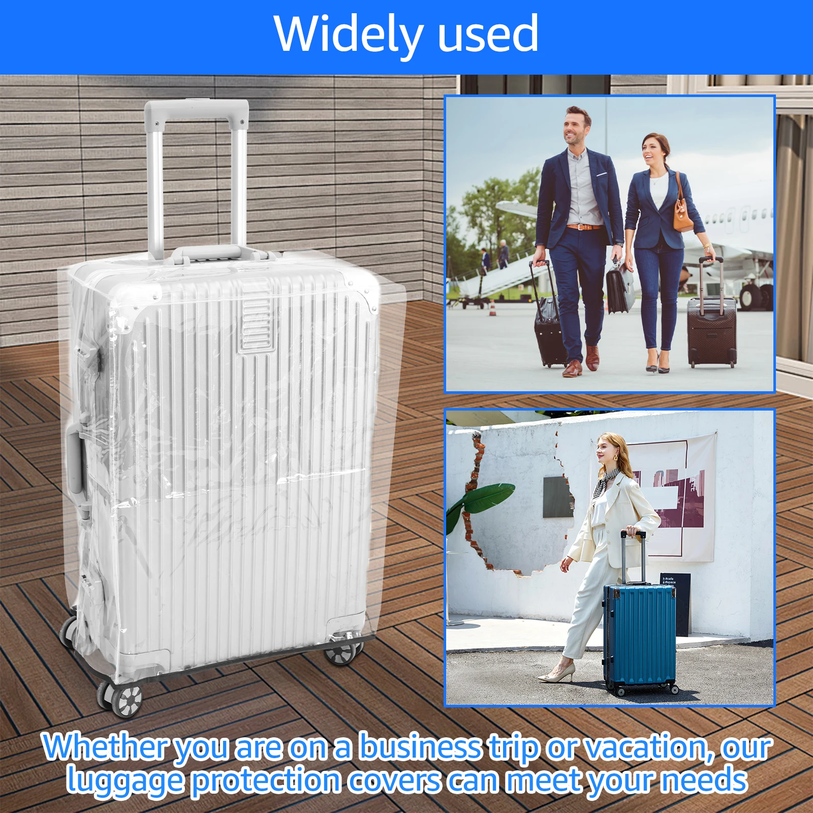 3Pcs Transparent PVC Luggage P - Luggage Protective Cover Transparent recension och pris