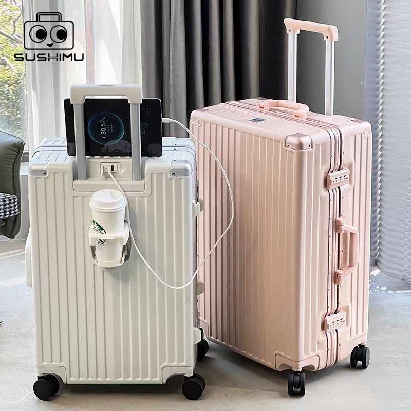 SUSHIMU Carry On Luggage with  - Spinner Wheel Rolling Suitcase 20 Inch recension och pris