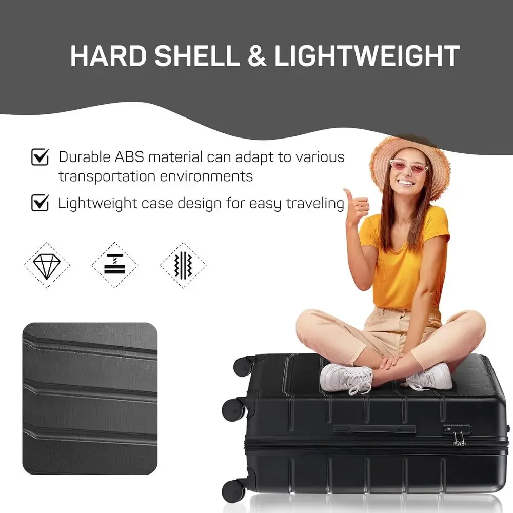 3-Piece Hard Shell Spinner Lug - Expandable Hard Shell Luggage Set recension och pris