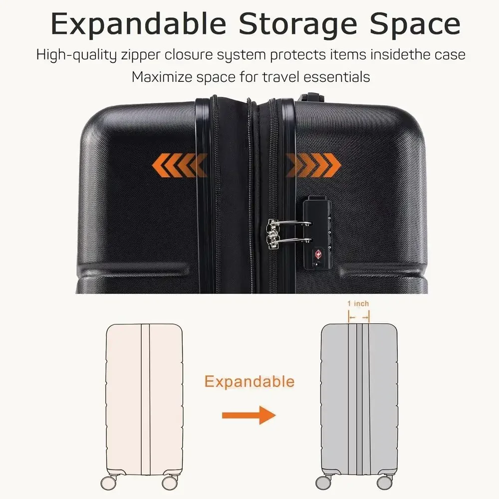 3-Piece Hard Shell Spinner Lug - Expandable Hard Shell Luggage Set recension och pris