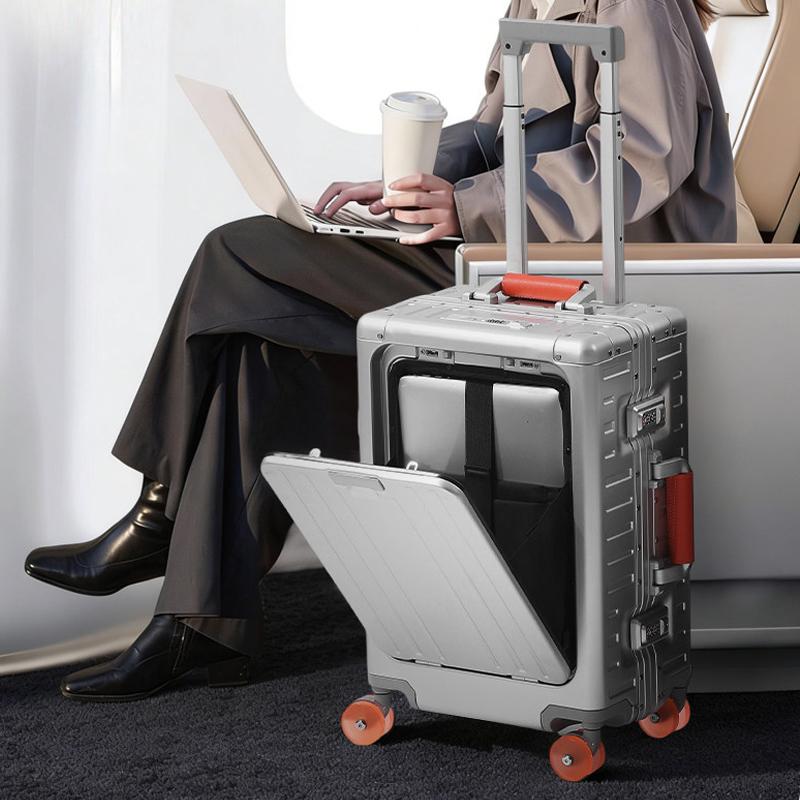 All-Aluminum Magnesium Alloy S - Front Opening Laptop Luggage 24 Inch recension och pris
