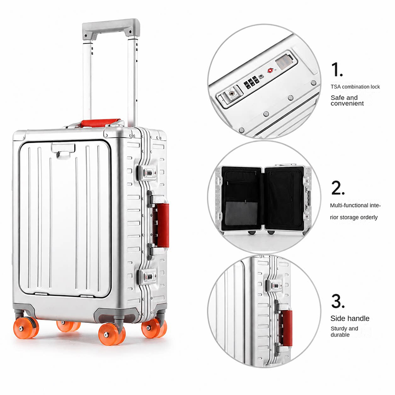 All-Aluminum Magnesium Alloy S - Front Opening Laptop Luggage 24 Inch recension och pris