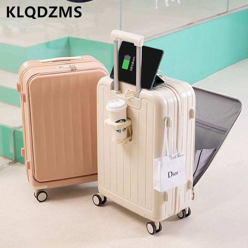 KLQDZMS Multifunctional Suitca - Front Opening Laptop Luggage 24 Inch recension och pris