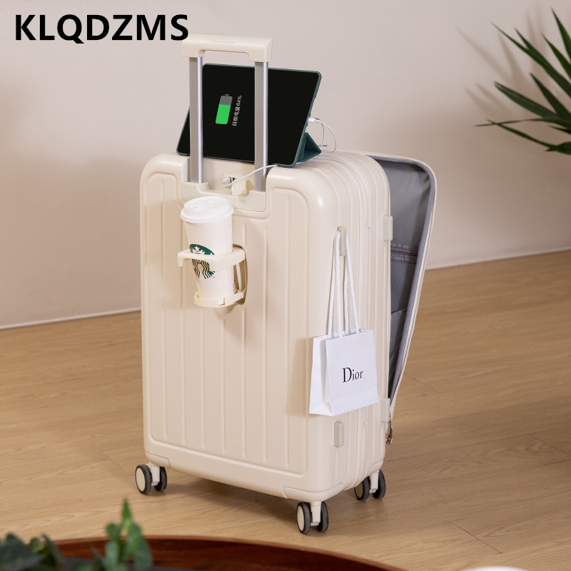 KLQDZMS Multifunctional Suitca - Front Opening Laptop Luggage 24 Inch recension och pris