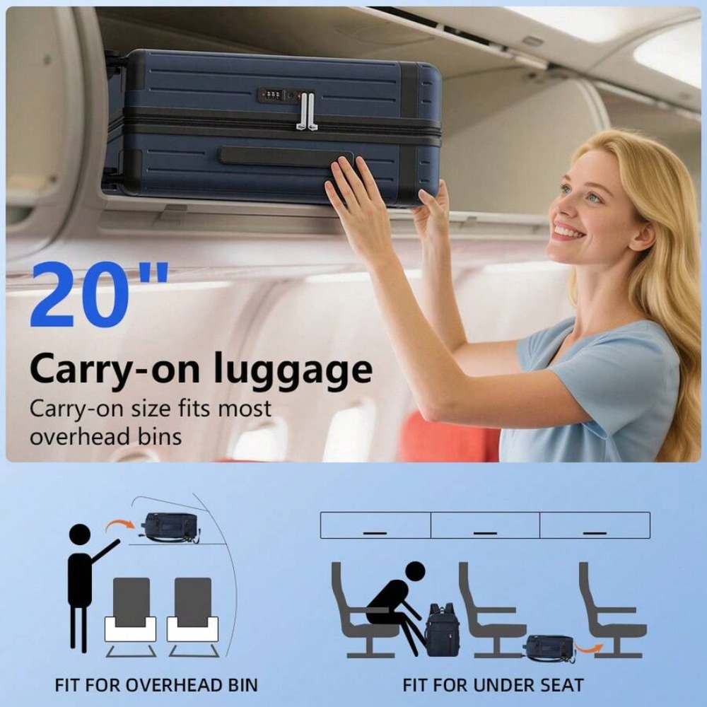 3 Piece 20 Inch Carry On Lugga - Spinner Wheel Rolling Suitcase 20 Inch recension och pris