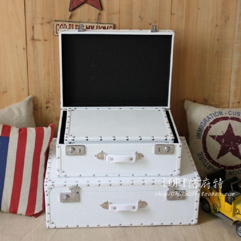 Crocodile Leather Pattern Trav - Retro Vintage Trunk Suitcase recension och pris