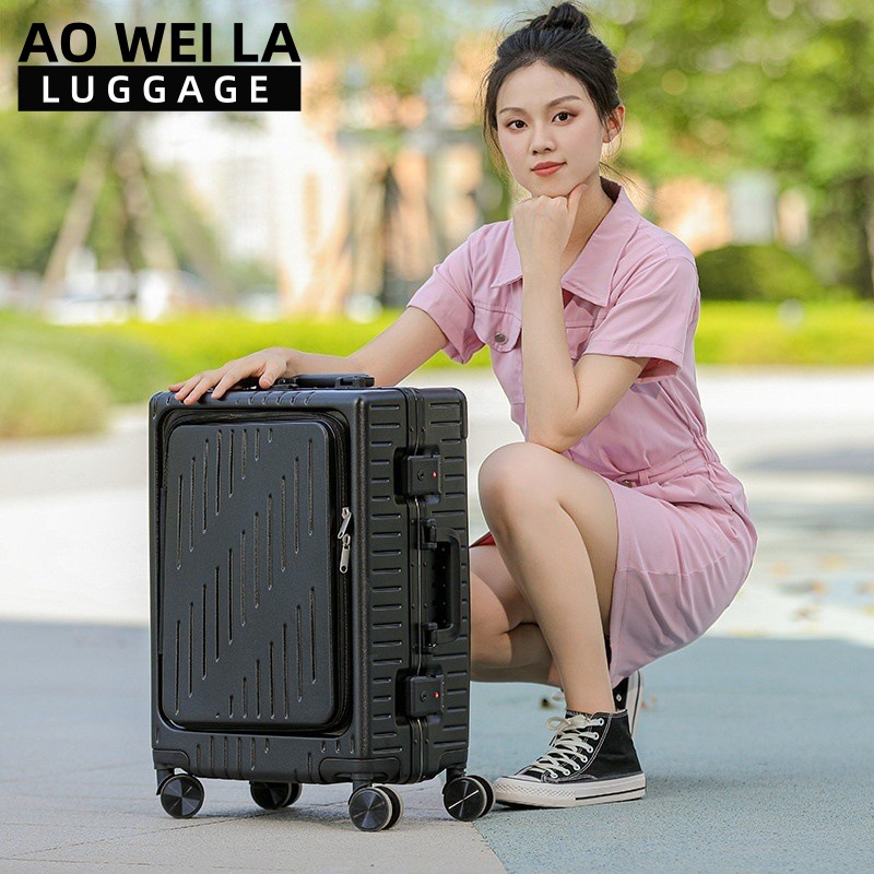 Front Opening Business Luggage - Aluminum Frame Carry On Luggage recension och pris