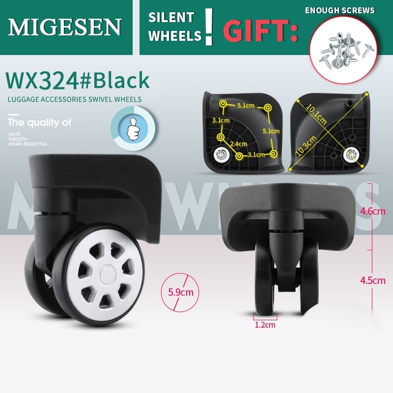 1 Pair of Universal Luggage Wh - Silent Replacement Luggage Wheels recension och pris