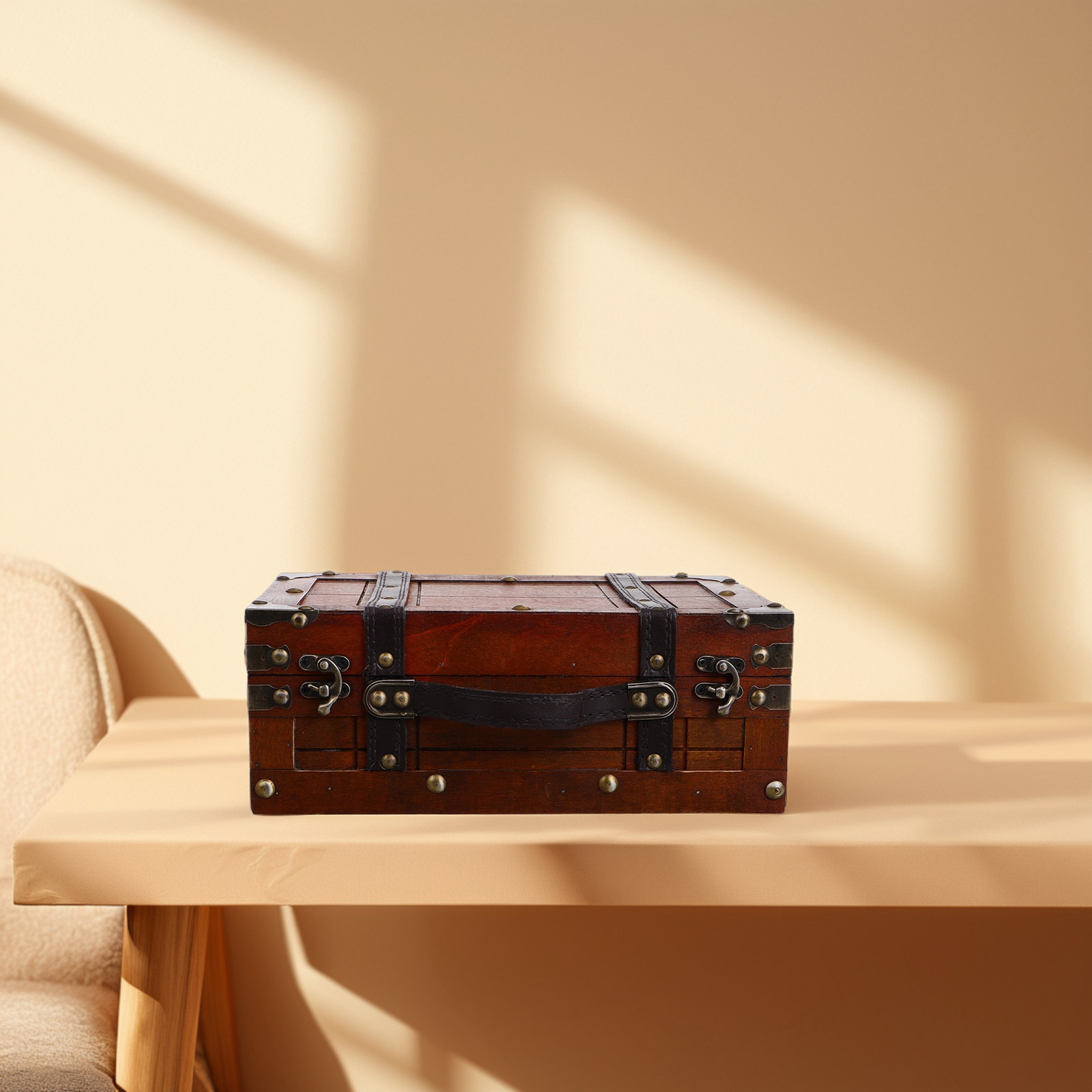 Retro Vintage Wooden Storage B - Retro Vintage Trunk Suitcase recension och pris