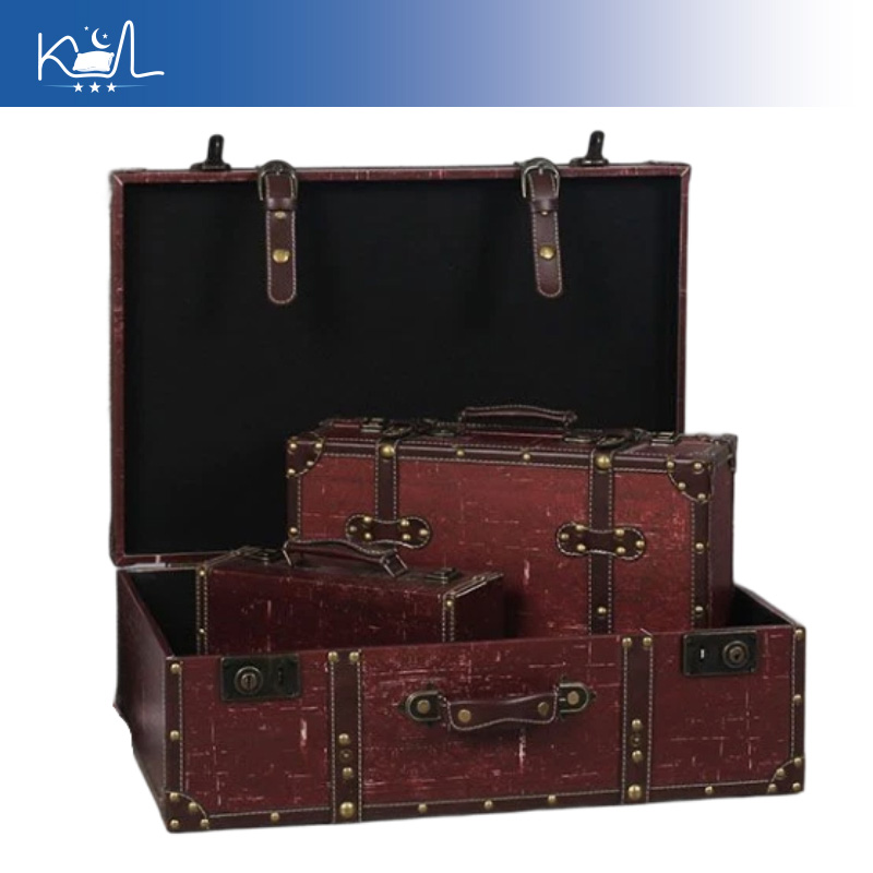 Vintage Red Decorative Suitcas - Retro Vintage Trunk Suitcase recension och pris