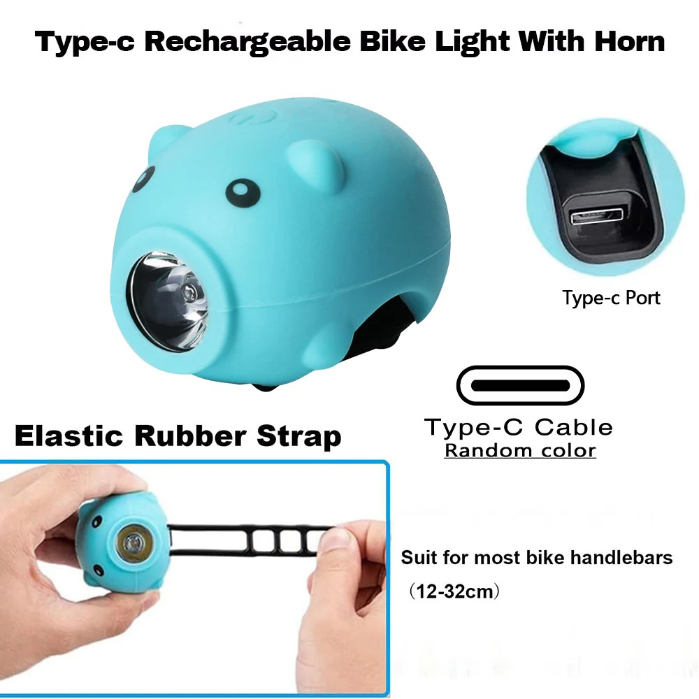 Cute Pig Bicycle Front Light w - Kids Ride On Suitcase Scooter recension och pris