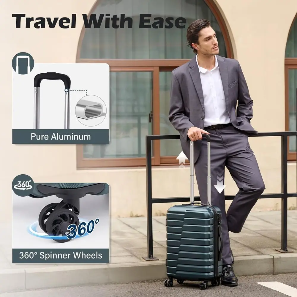 3-Piece Hard Shell Spinner Sui - Expandable Hard Shell Luggage Set recension och pris