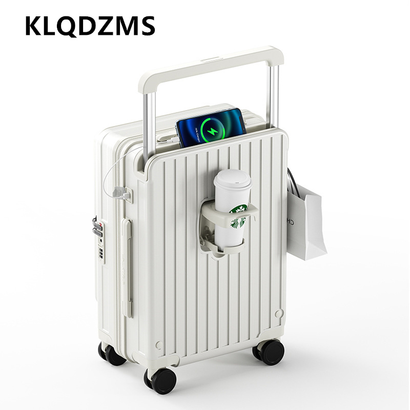 KLQDZMS Charging Suitcase Fron - Front Opening Laptop Luggage 24 Inch recension och pris