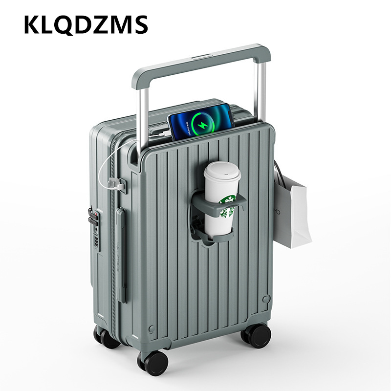 KLQDZMS Charging Suitcase Fron - Front Opening Laptop Luggage 24 Inch recension och pris