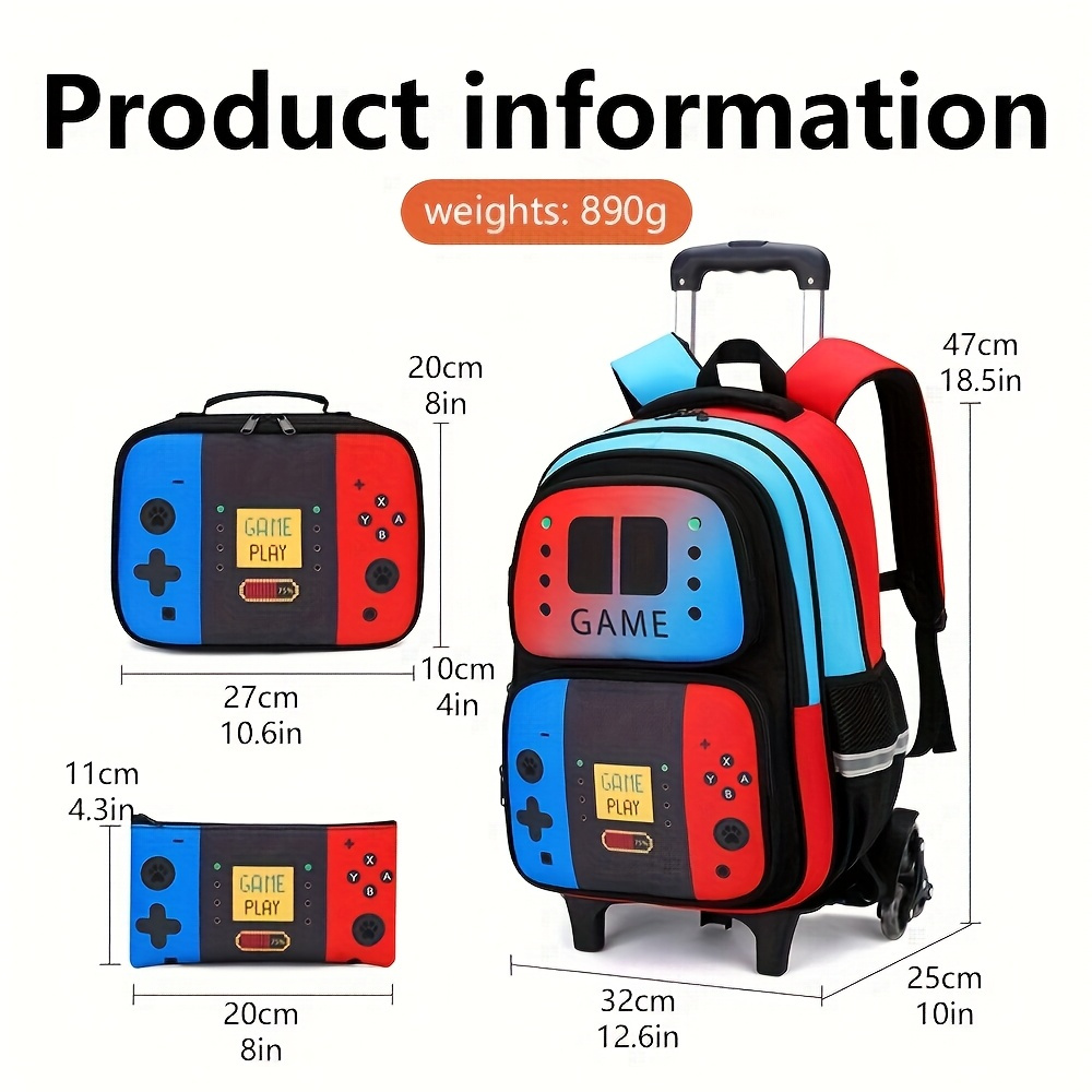 3PCS Kids Rolling Backpack for - Foldable Rolling Luggage Bag recension och pris