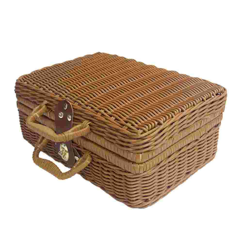 Basket Rattan Wicker Suitcase  - Retro Vintage Trunk Suitcase recension och pris