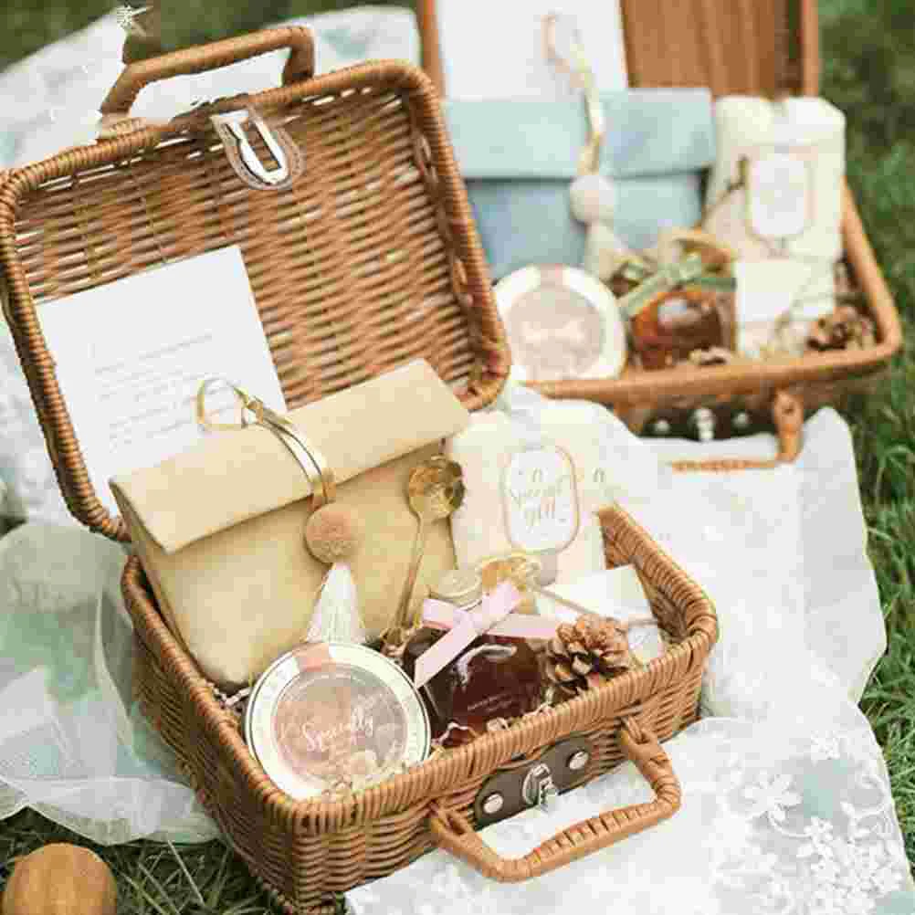 Basket Rattan Wicker Suitcase  - Retro Vintage Trunk Suitcase recension och pris