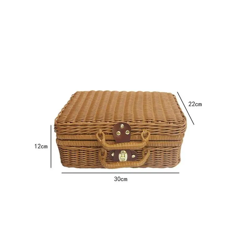 Basket Rattan Wicker Suitcase  - Retro Vintage Trunk Suitcase recension och pris