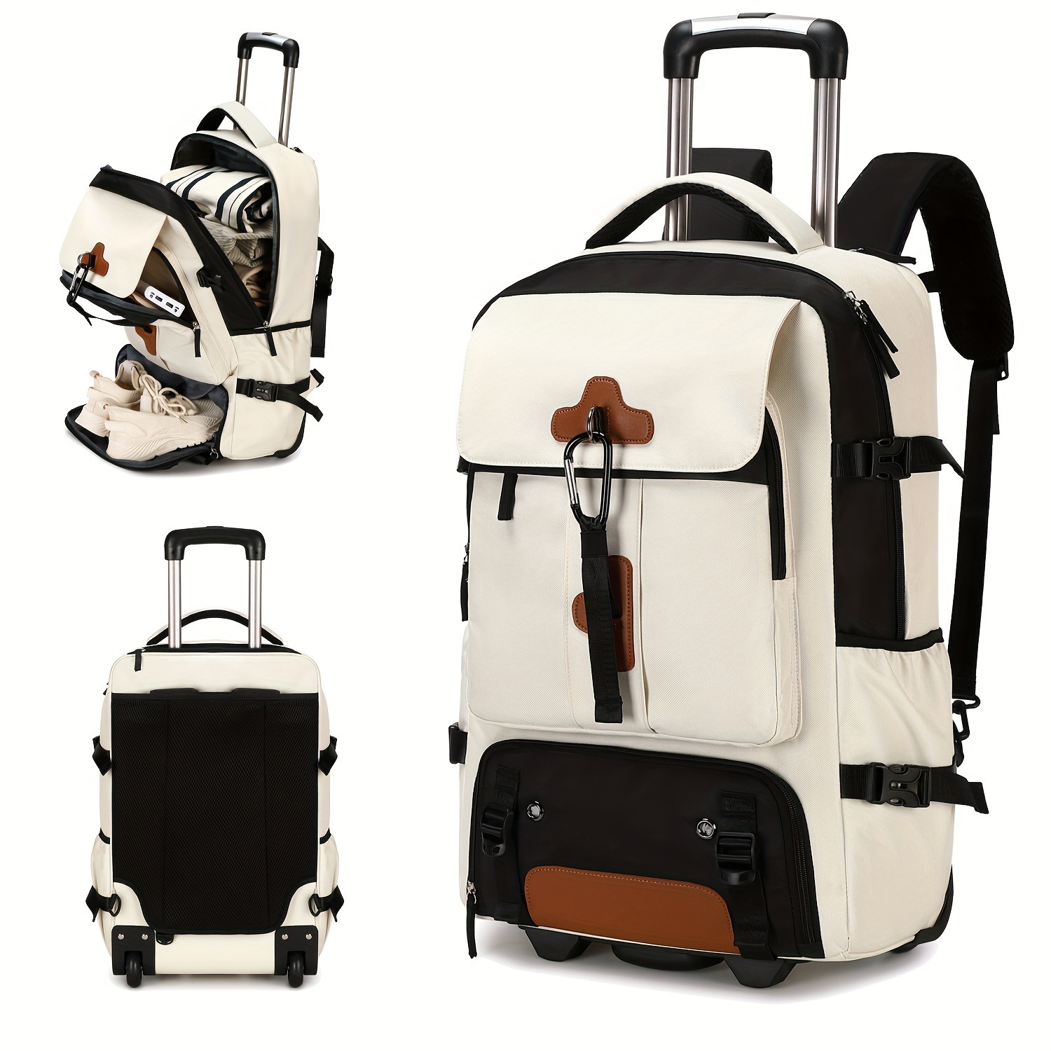 Rolling Backpack Large Capacit - Foldable Rolling Luggage Bag recension och pris