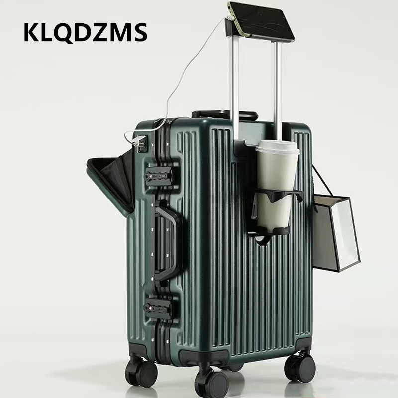 KLQDZMS Multifunctional Suitca - Front Opening Laptop Luggage 24 Inch recension och pris
