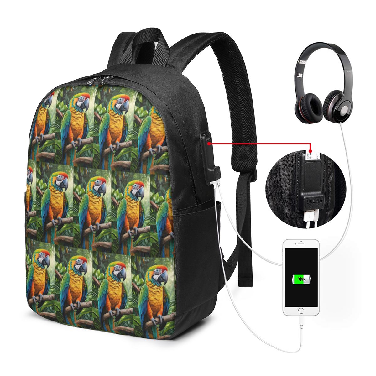 Cute Macaw Parrots Backpack Tr - Travel Bags recension och pris