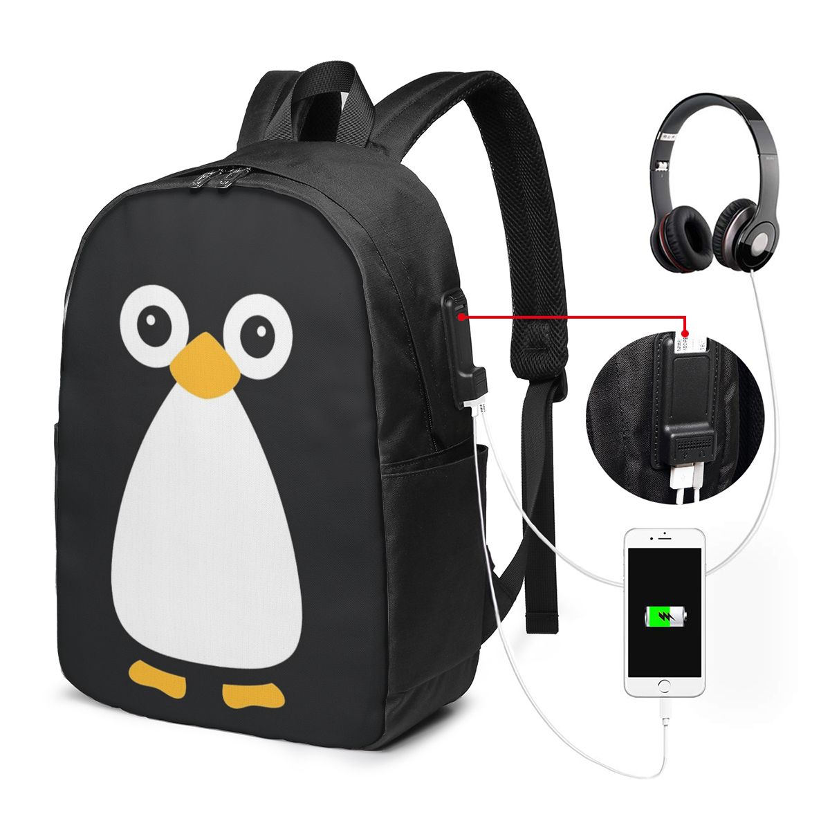 Cute Vector Penguin Backpack T - Travel Bags recension och pris