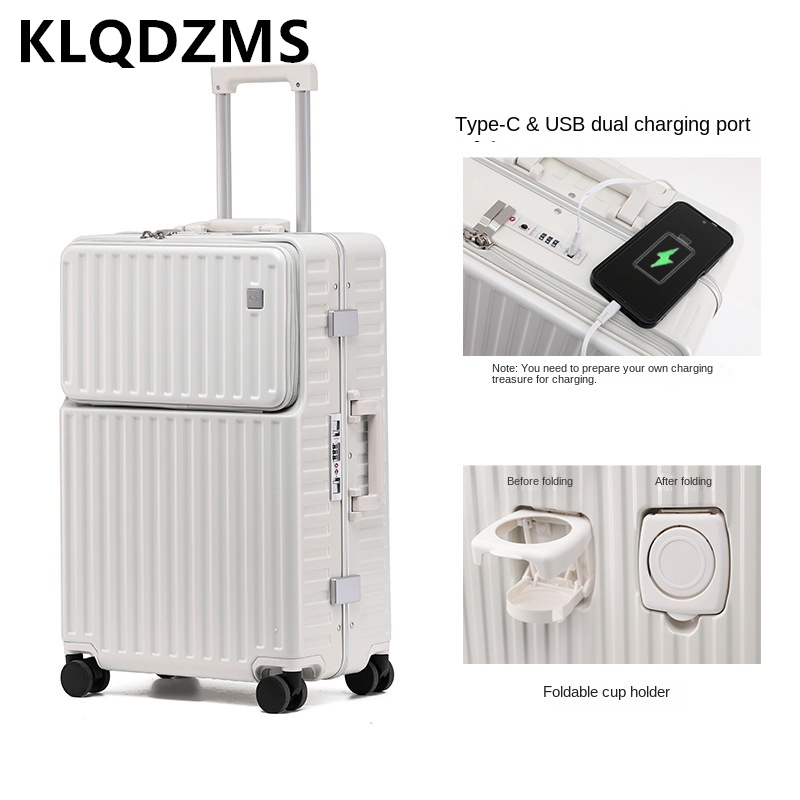 KLQDZMS Handheld Travel Suitca - Front Opening Laptop Luggage 24 Inch recension och pris